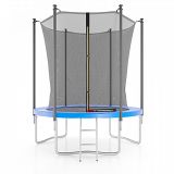 Батут с защитной сеткой DFC JUMP4FUN 6 ft синий с лестницей