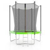 Батут с защитной сеткой DFC JUMP4FUN 6 ft зеленый с лестницей