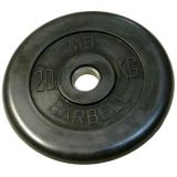 Диск обрезиненный BARBELL MB металлическая втулка, 20 кг, 51 мм