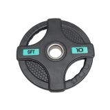 Диск олимпийский обрезиненный с двумя хватами, 10 кг