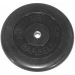 Диск обрезиненный BARBELL MB металлическая втулка, 15 кг, 31 мм